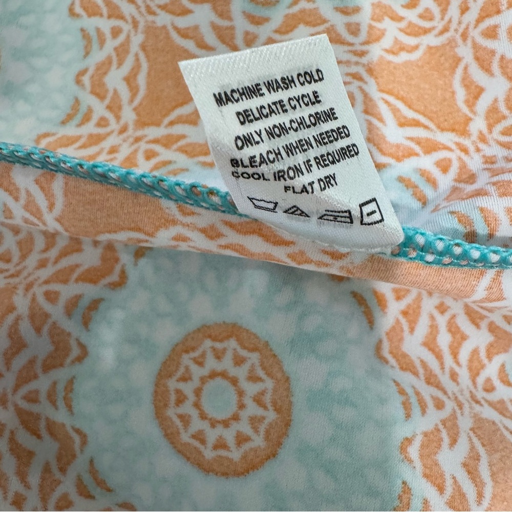 Cabana Life 3/4 Sleeve Sheath Dress - Large - Turquois, White, Orange - NWOT - Picture 4 of 7